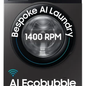Samsung 9 kg 5 Star, AI Ecobubble, Super Speed, Wi-Fi, Hygiene Steam, Digital Inverter Motor Fully Automatic Front Load with In-built Heater Grey (WW90DG5U24AXTL)